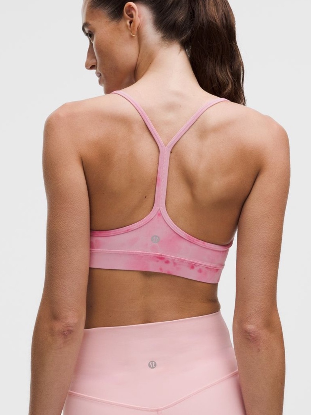 Lululemon Flow Y Bra Nulu Light Support A-C Smoothie Wash Strawberry Multi Size8 - Picture 2 of 9